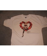OLD VTG Marilyn Monroe Picture &quot;Heart of Roses&quot; on White Large (L) Tee S... - £17.53 GBP