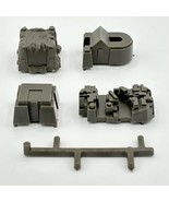 1981 Dark Tower Game Pieces Grey Gray Plastic Buildings Parts Lot of 4 - $19.75