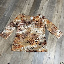 Chico’s size  (M/8) top with tiger stripes and lace print Rayon - $11.11