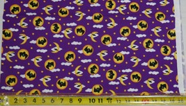Halloween Purple Cotton Fabric w/ Bats  Material Face Masks &amp; Crafts 36&quot; X 40&quot;   - £7.19 GBP