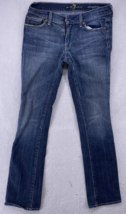 7 For All Mankind Womens Jeans 27 Straight Leg Blue Low Rise Medium Wash... - $17.81