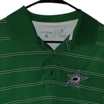 ANTIGUA DALLAS STARS ADULT MENS NHL GOLF POLO SHIRT Green White STRIPED ... - £20.02 GBP