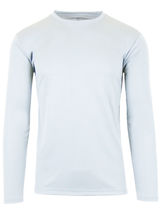 Men&#39;s Moisture Wicking Long Sleeve Performance Crew Neck Tagless Tee White - £14.83 GBP