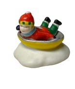 Lemax Boy Sledding Dickinsvale Village Porcelain Saucers In the Snow Chr... - $125.44 MXN