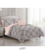 Deco Theory-8-pc. Bed-in-a-Bag Set Damask/Coral Grey 54X75 Polyester Mic... - £48.35 GBP