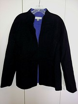 Casual Corner Ladies Blazer Black Wool BLAZER-10-BARELY WORN-BLUE Wool Inside - £6.20 GBP