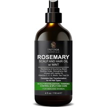 Infina Essentials Rosemary Scalp &amp; Hair Oil For Dry Damaged Hair And Growth w/Mi - £18.55 GBP