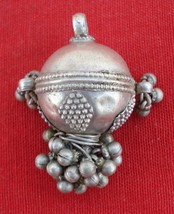 ETHNIC ANTIQUE TRIBAL OLD SILVER PENDANT RAJASTHAN - $86.13