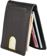 Skinny Wallet for Men, Slim Bifold Card Holder, Genuine Leather &amp; RFID B... - $14.84