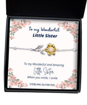 To my Little Sister, when you smile, I smile - Sunflower Bracelet. Model 64037  - £31.92 GBP