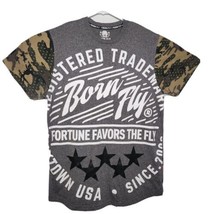 Born Fly  T-Shirt S/S/ Gray &amp; Camo -  Men&#39;s XL - $18.79
