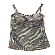 Collections by Catalina Green Purple Striped Tankini Swimsuit Top Womens... - £15.72 GBP