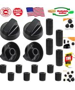Stylish 4 Pack Black Stove Knobs with 12 Adaptors - Perfect for Oven Rep... - $25.23 CAD