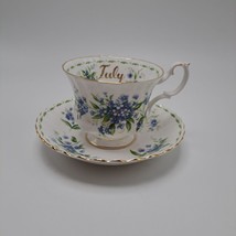 Royal Albert Bone China July Forget Me Not Teacup and Saucer - £21.67 GBP