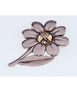 James Avery Two Tone Daisy Flower Brooch Sterling Silver &amp; 14K - $6,401.05 MXN