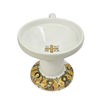 3&quot; Greek Orthodox Icons Design Handmade Ceramic Porcelaine Incense Burner Censer - £9.35 GBP