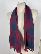 Vtg Kenmore 100% Wool Tartan Plaid Thin Scarf Muffler 7x48 Scotland - $22.80