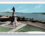 Monument Samuel-De Champlain Quebec Ville Unp Wb Carte Postale B14 - $3.02