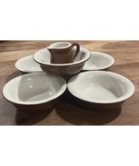 Hall 390 Brown Fruit/Desert Bowls Set Of 5 &amp; Small Creamer Pitcher - $27.35 CAD