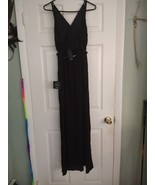 LULUS V-neck A-line Gown In Black with slit WOMENS SIZE S SMALL BLACK NEW - €33,52 EUR