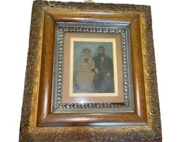 Antique Ornate Wood Metal Resin 23x20.5" Victorian Baroque Picture Frame Couple image 2