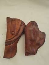 Gun Holster Lewis L.A. CAL. Brown Leather &quot;Police Special K4 7&quot; Belt &amp; 6&quot; VTG  - $99.00