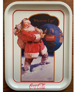 Vintage 1991 Coca Cola &quot;Wherever I Go&quot; Tin Serving Tray - 13.75&quot; x 10.50&quot; - £3.14 GBP
