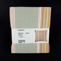 Ikea Solmott Pillow Cushion Cover Cotton 20&quot; x 20&quot; Pink Multicolor/Strip... - £12.03 GBP