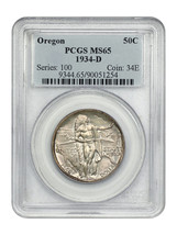 1934-D 50C Oregon Pcgs MS65 - £279.17 GBP