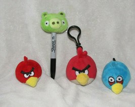 Angry Birds Blue Bird Pencil Topper Plush Stuffed Finger Puppet Backpack Clip - £27.39 GBP