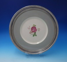 Gadroon by Wallace Sterling Silver Serving Tray Porcelain Center w/ Rose (#3124) - $385.11