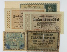 1916-1944 Germany 5-Notes Currency Set Empire, Weimar, Railroad, Military - £52.22 GBP