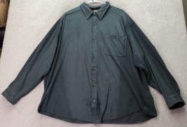 Columbia Shirt Men 2XL Gray Fleece 100% Polyester Long Sleeve Collar Button Down - £14.50 GBP