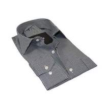 Men's Shirt Hankie CASILA Turkey Cotton Blend 501500-03 Black White Hounds tooth image 5