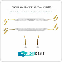 GINGIVAL CORD PACKER 1.5mm &amp; 2.5mm RETRACTION DENTAL INSTRUMENTS SERRATE... - £11.70 GBP