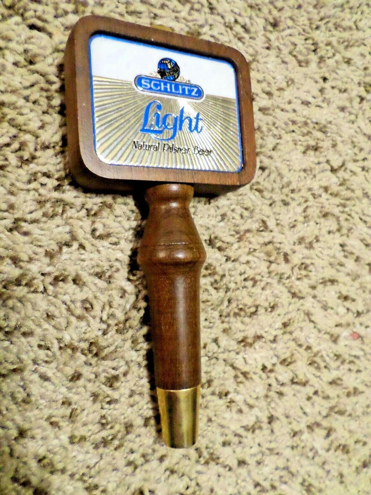 Vtg Schlitz Light Sign Style 7.5&quot; Draft Beer Tap Handle Mancave Great Ge... - $20.40
