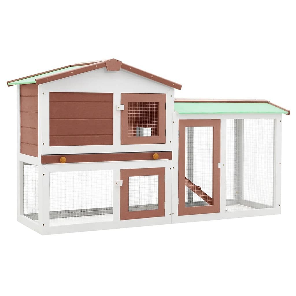  Rabbit Hutch Brown and White Solid Fir Wood, Plywood Large - $166.49