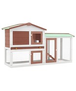  Rabbit Hutch Brown and White Solid Fir Wood, Plywood Large - $229.83 CAD