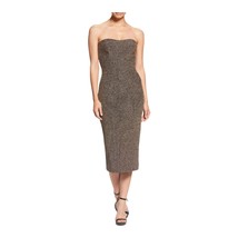 Dress The Population Claire Gold Sparkle Midi Dress Small New - £99.57 GBP
