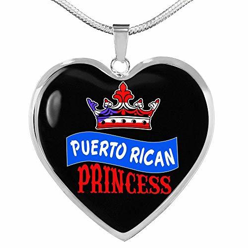 Express Your Love Gifts Puerto Rican Princess Necklace Stainless Steel or 18k Go