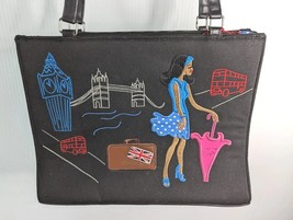 Vintage St. Johns Bay Embroidered Purse Tote Bag Girl Travel London Brid... - £47.08 GBP