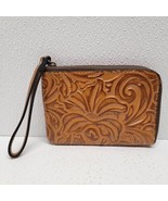 Patricia Nash Cassini Florence Brown Tooled Leather Wristlet Bag Pouch P... - £23.27 GBP