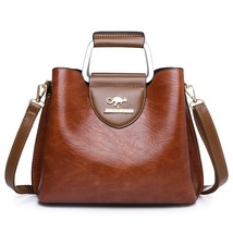 3 Layers Branded Tote Bag Oil Skin Leather Handbags Purses Women Bags Designer L - £40.89 GBP