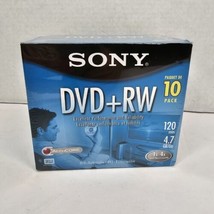 Sony 10 Pack DVD+RW 120 Minutes Sealed 4.7 GB Compact Discs w/ Jewel Cas... - $18.38