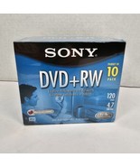 Sony 10 Pack DVD+RW 120 Minutes Sealed 4.7 GB Compact Discs w/ Jewel Cas... - £14.37 GBP