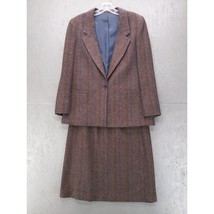 Vintage Wool Tweed Blazer Skirt Suit Size 14 Academia Old Money - $48.51