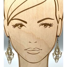Vintage Classic Chandelier Earrings, Gold Tone Hammered Dangles and Drape Chains - £30.89 GBP