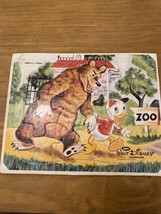 Vintage Walt Disney Jaymar Huey &amp; Bear Wooden Frame Tray Puzzle Donald D... - $13.86