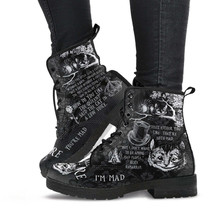 Combat Boots - Alice in Wonderland Gifts #102 Black and White Series, Ch... - £70.78 GBP