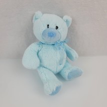 Baby Ganz Petunia Baby Boy Blue Teddy Bear H8865 Sheer Flower Ribbon Bow 10" - $59.39